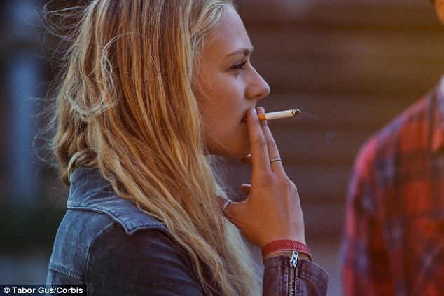 Experts believe that modern habits such as smoking (stock image) are responsible for the decline in the nation’s gum health. Theya Molleson, of the Natural History Museum, said: ‘This study shows a major deterioration in oral health between Roman times and modern England